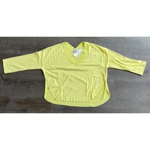 Urban Outfitters V-Neck Long Sleeve StripedShirt/Light Sweater Women's M‎ Yellow